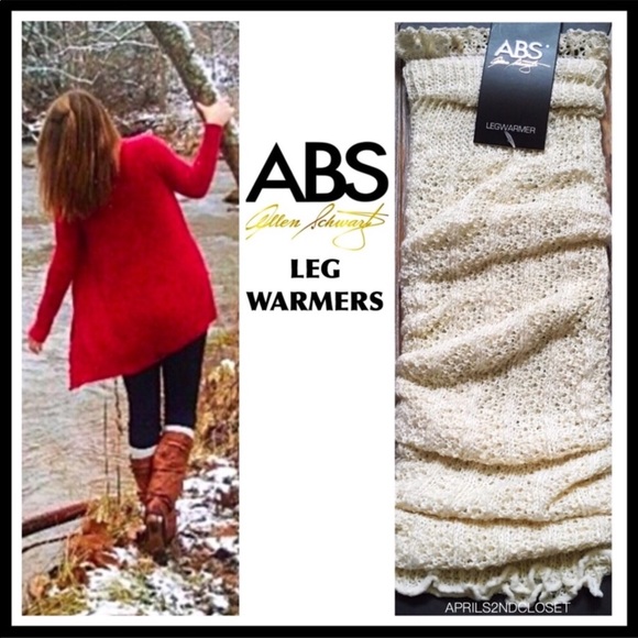 ABS IVORY CROCHET KNIT LEG WARMERS BOOT COVERS - Picture 8 of 8